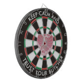 Klassisches Dartboard mit Steak Dartscheibe (Vorderseite Links)