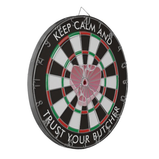 Klassisches Dartboard mit Steak Dartscheibe (Vorderseite Links)