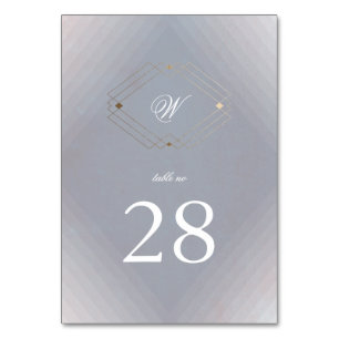 Klassisches Deco Gold Vintage Grau Kalligrafie Hoc Tischnummer