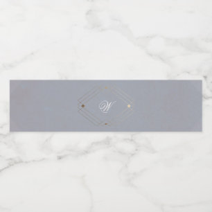 Klassisches Deco Gold Vintage Grau Kalligrafie Hoc Wasserflaschenetikett