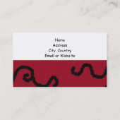 Klassisches Design in Rot und Schwarz Visitenkarte (Rückseite)