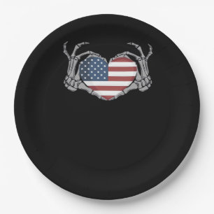 Klassisches Design mit amerikanischer Flagge und H Pappteller