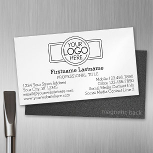 Klassisches Design mit Logo und Kontaktinformation Magnetische Visitenkarte