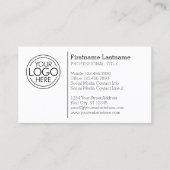 Klassisches Design mit Logos und Kontaktinformatio Visitenkarte (Vorderseite)