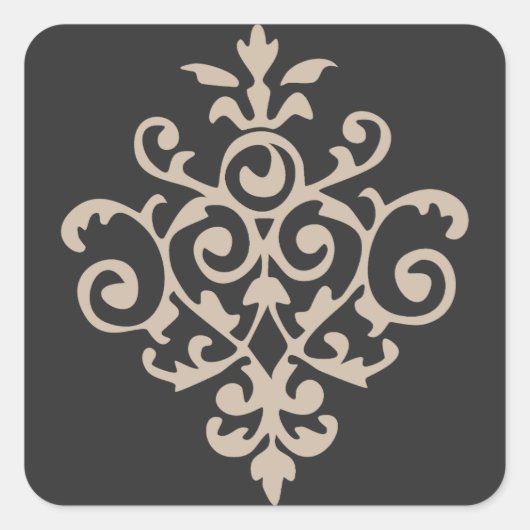 klassisches Design Quadratischer Aufkleber (Vorderseite)