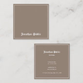 Klassisches Design Trendy Schlicht Luxus Quadratische Visitenkarte (Vorne/Hinten)