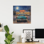 Klassisches Diner - Pastell-Impressionismus-Malsti Poster (Heimbüro)