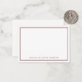 Klassisches Doppelgrenzenburgundy Red Mitteilungskarte (Vorderseite/Rückseite Beispiel)