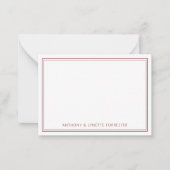 Klassisches Doppelgrenzenburgundy Red Mitteilungskarte (Vorderseite)