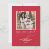 Klassisches Doppelgrenzenrot 2-Foto Feiertagskarte (Rückseite)