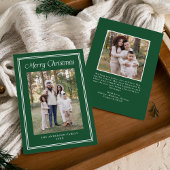 Klassisches Doppelgrenzrahmen Grün 2 Foto Feiertagskarte