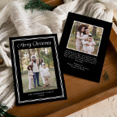 Klassisches Doppelgrenzrahmen Schwarz 2 Foto Feiertagskarte