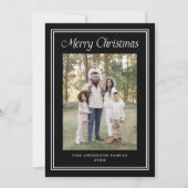 Klassisches Doppelgrenzrahmen Schwarz 2 Foto Feiertagskarte (Vorderseite)