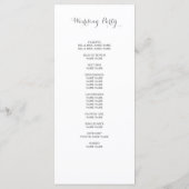 Klassisches Drehbuch | Hochzeitsprogramm Programm (Rückseite)