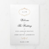 klassisches dreifach-Goldhochzeitprogramm Dreifach Gefaltete Einladung (Cover)