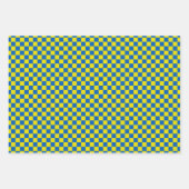 Klassisches Dunkelblau, gelb Kariert Geschenkpapier Set (Vorderseite 3)