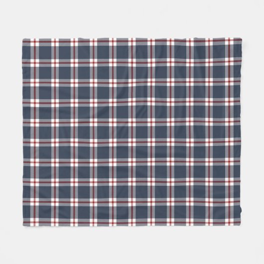 Klassisches dunkelblaues, weißes Gingham-Kariertes Fleecedecke (Vorderseite (Horizontal))