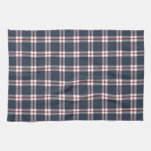 Klassisches dunkelblaues, weißes Gingham-Kariertes Geschirrtuch (Horizontal)