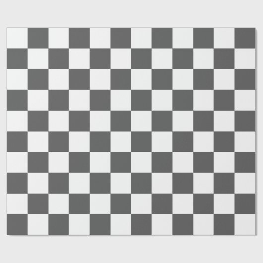 Klassisches dunkelgraues Schachbrettmuster Geschenkpapier (Flach)