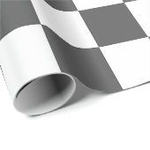 Klassisches dunkelgraues Schachbrettmuster Geschenkpapier (Rolleneckpunkt)