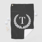 Klassisches dunkelgraues und weißes initiales Lorb Golfhandtuch (Insitu)