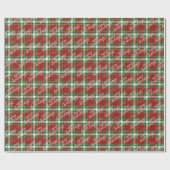 Klassisches Dunkelgrün Kariert Geschenkpapier (Flach)