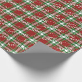 Klassisches Dunkelgrün Kariert Geschenkpapier (Ecke)