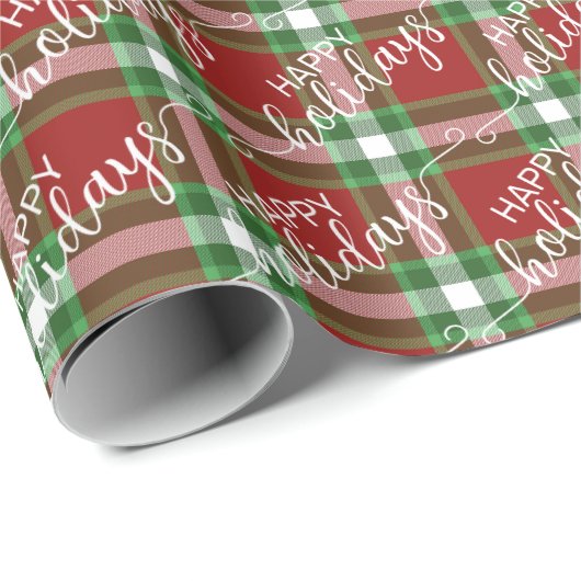 Klassisches Dunkelgrün Kariert Geschenkpapier (Rolleneckpunkt)