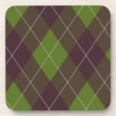 Klassisches dunkelgrünes Argyle-Muster Getränkeuntersetzer (Vorderseite)