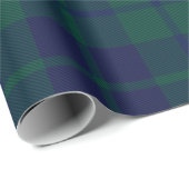 Klassisches dunkelgrünes Tartan-Karomuster Geschenkpapier (Rolleneckpunkt)