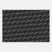 Klassisches Dunkelschwarzes Kariert Geschenkpapier Set (Vorderseite)