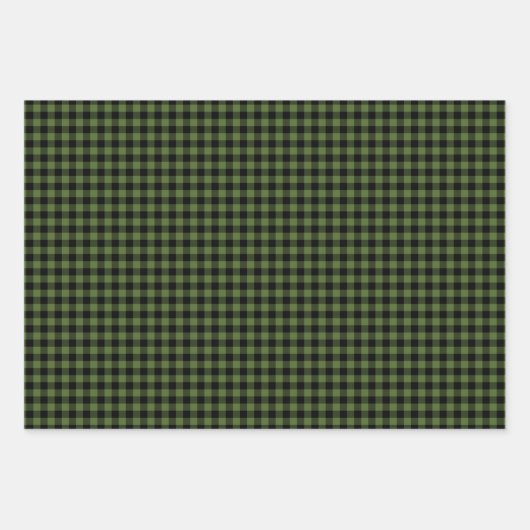 Klassisches Dunkelwaldgrün Kariert Geschenkpapier Set (Vorderseite 3)