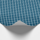 Klassisches, dunkles, Aquamarin-blaues, weißes Kar Geschenkpapier (Ecke)