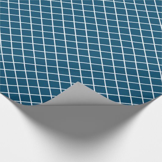 Klassisches, dunkles, Aquamarin-blaues, weißes Kar Geschenkpapier (Ecke)