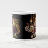 Klassisches dunkles Floral Bouquet mit Namen Jumbo-Tasse (Vorderseite)
