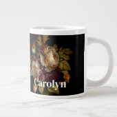 Klassisches dunkles Floral Bouquet mit Namen Jumbo-Tasse (Rechts)