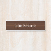 Klassisches dunkles Holzmuster Name Tellers Schrei Türschild (Vorderseite )