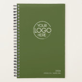 Klassisches dunkles Olive Green Modern Logo wöchen Planer (Vorderseite)