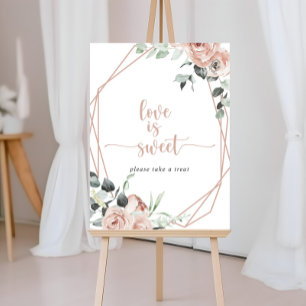 Klassisches Dusty Pink Rose Blumiges Liebe ist süß Poster