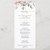 Klassisches Dusty Pink Rose Dinner Menu Menükarte (Vorderseite)