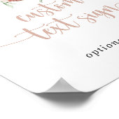 Klassisches Dusty Pink Rose Floral Custom Text Sig Poster (Ecke)