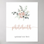 Klassisches Dusty Pink Rose Floral Fotobooth-Zeich Poster (Vorne)
