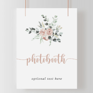 Klassisches Dusty Pink Rose Floral Fotobooth-Zeich Poster