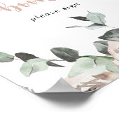 Klassisches Dusty Pink Rose Floral Guest Book Sign Poster (Ecke)