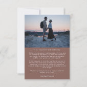 Klassisches Dusty-Rose-Skript mit Foto Wedding Dankeskarte (Rückseite)