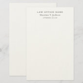 Klassisches einfaches Anwaltsbüro Briefpapier (Vorne/Hinten)