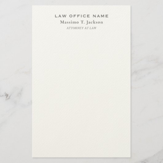 Klassisches einfaches Anwaltsbüro Briefpapier (Vorderseite)