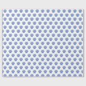 Klassisches einfaches blaues Seashell-Muster Geschenkpapier (Flach)