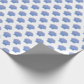 Klassisches einfaches blaues Seashell-Muster Geschenkpapier (Ecke)
