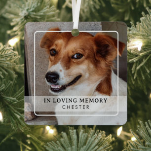 Klassisches einfaches Foto-Hund-Gedenk-Tribut Ornament Aus Metall